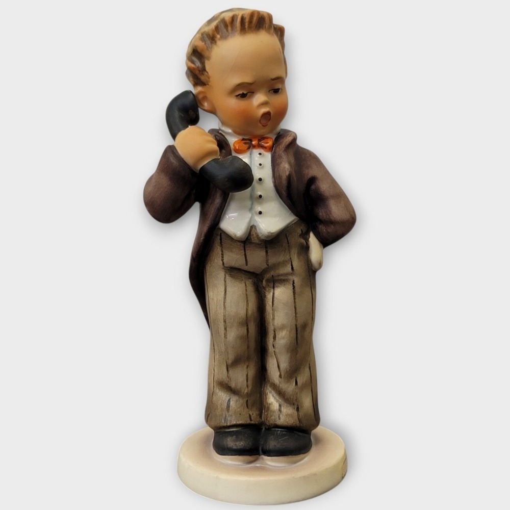 Vintage Goebel Hummel Hello Figurine Boy with Telephone W Germany